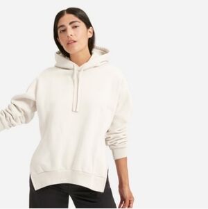 Everlane The Oversized Cream Pull Over Kangaroo Pocket Drawstring Hoodie Small